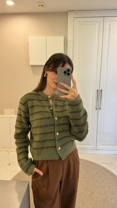 İki Renk Düğmeli Kazak