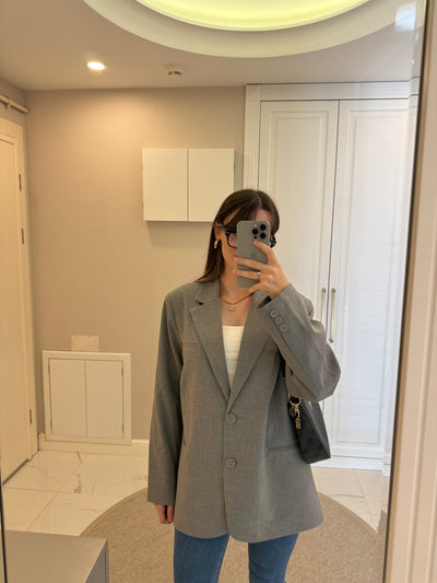 Oversize Gri Ceket
