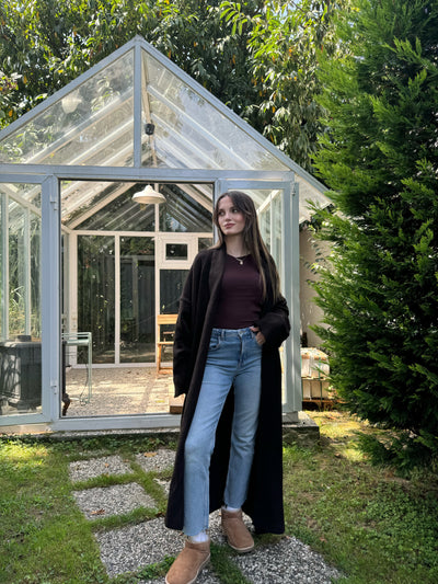 Uzun Kahverengi Hırka