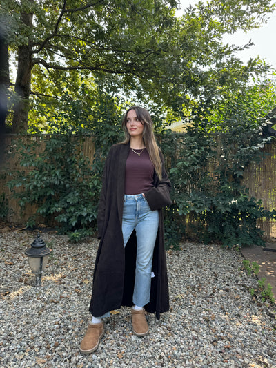 Uzun Kahverengi Hırka