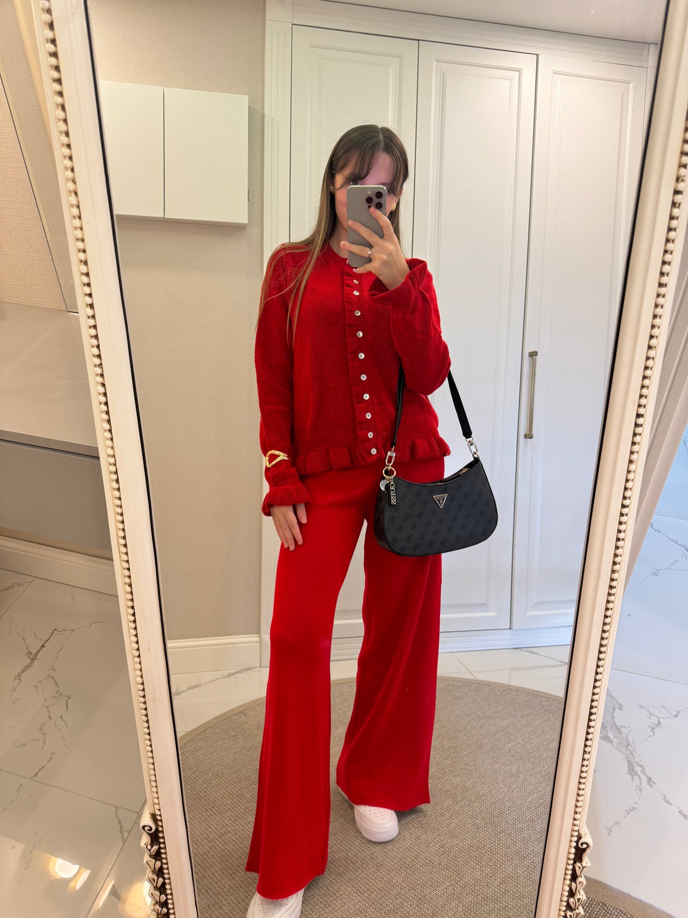 Kırmızı Triko Pantolon