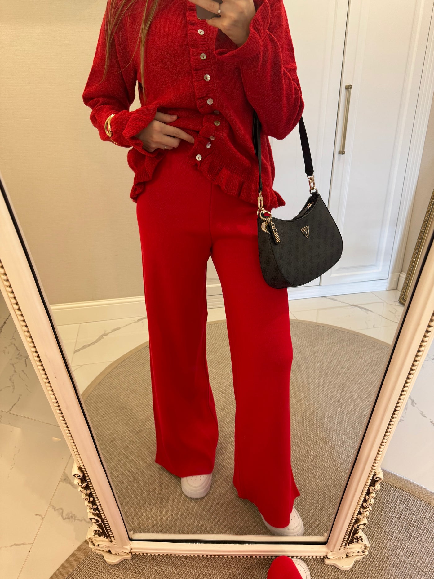 Kırmızı Triko Pantolon