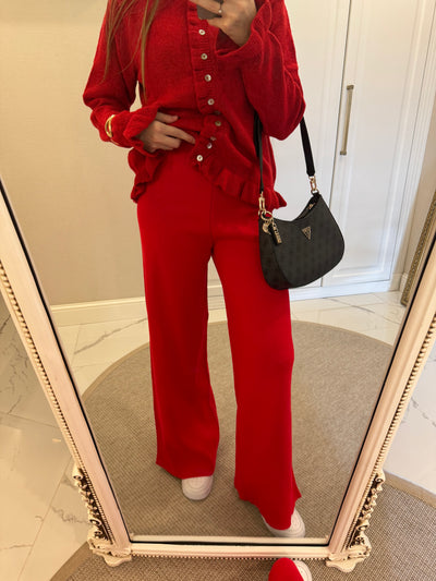 Kırmızı Triko Pantolon