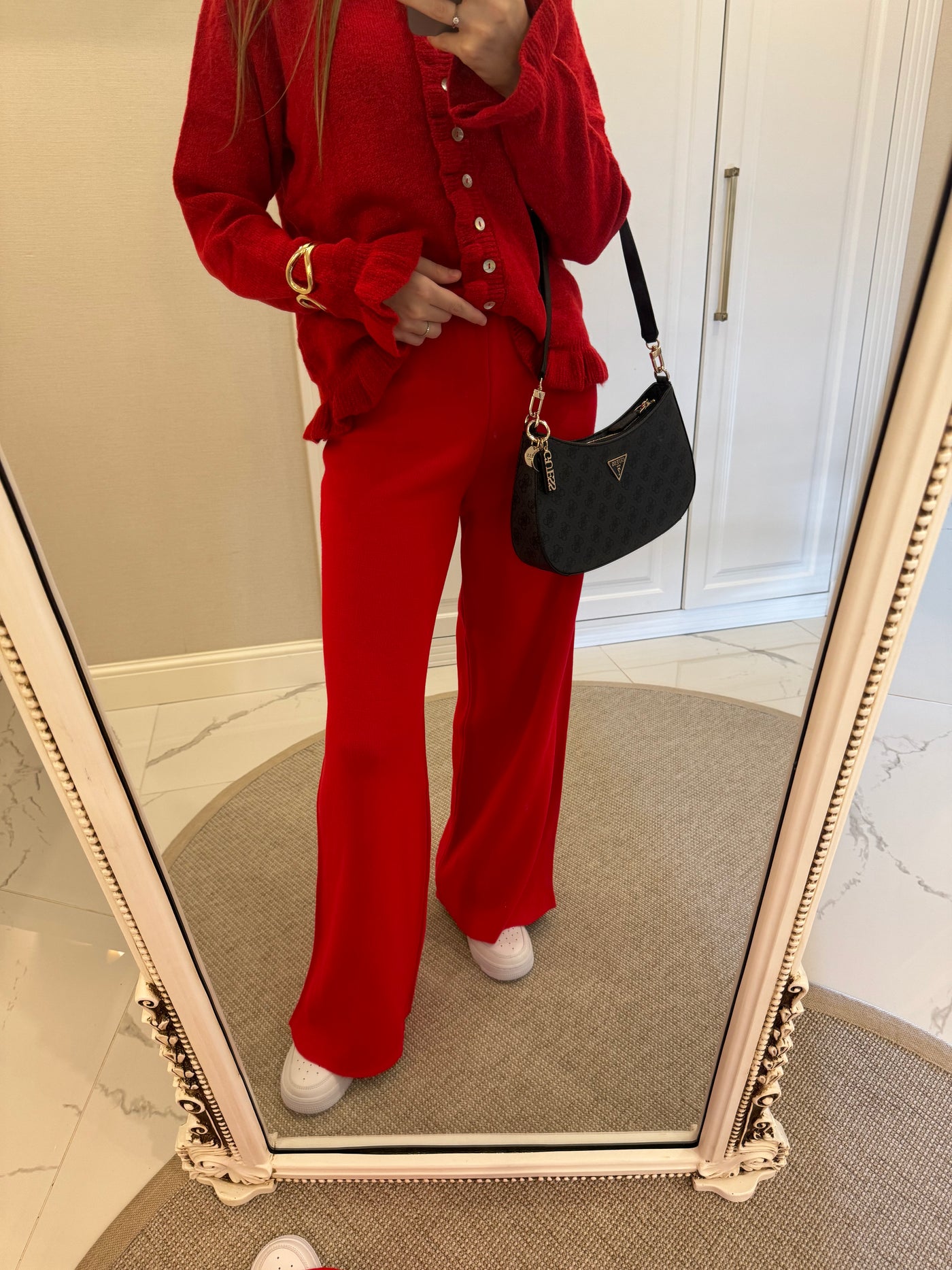 Kırmızı Triko Pantolon