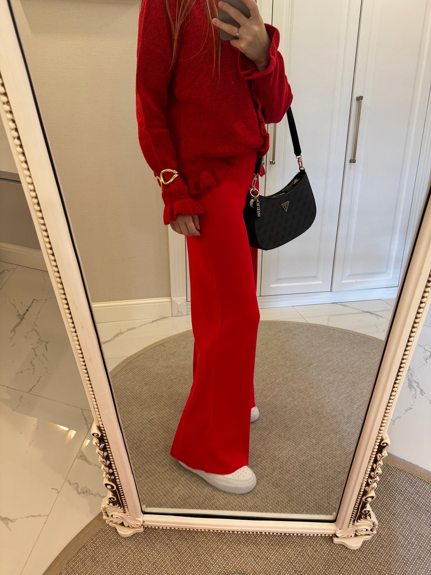 Kırmızı Triko Pantolon