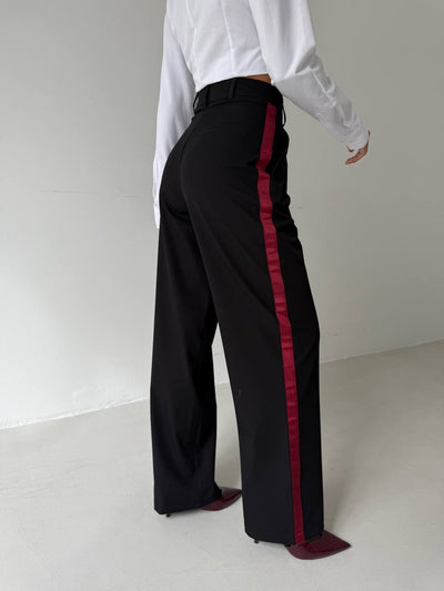 Şerit Detay Pantolon Premium / Gri