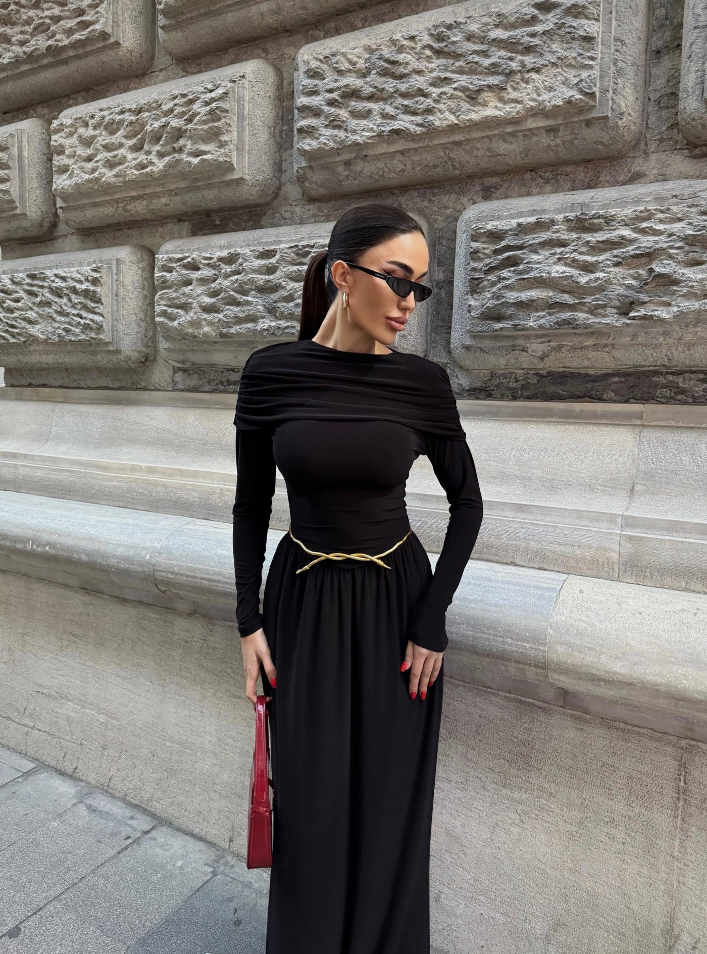 Eterna Gece Elbisesi Siyah